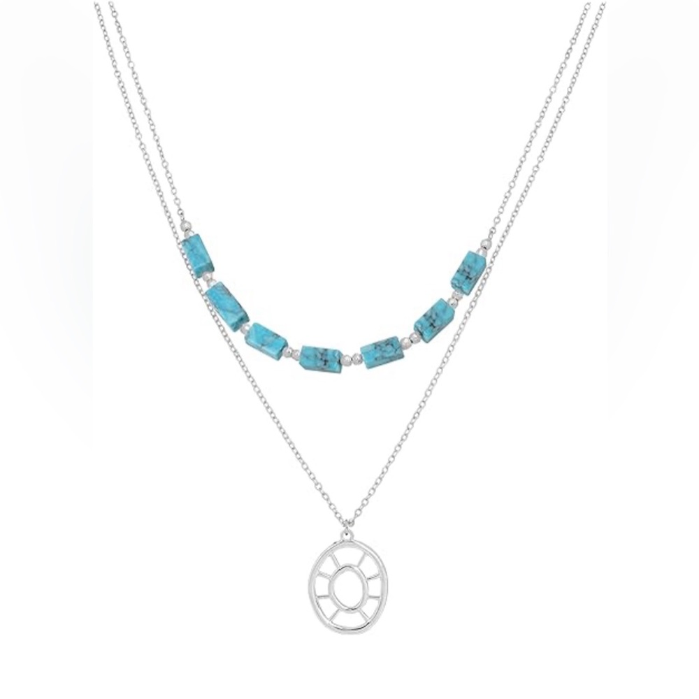 Robert Lee Morris Turquoise bead layered necklace NWOT
